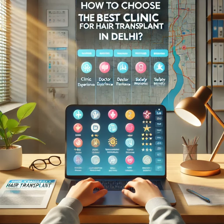 Person Searching for Best Hair Transplant Clinic in Delhi